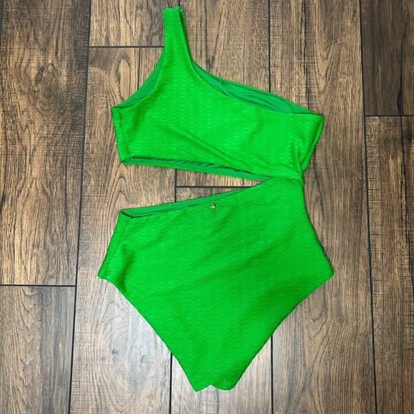 Victoria's Secret Swim Texture The Monokini One-Piece Bathing Suit XL Jade Green - Picture 5 of 7